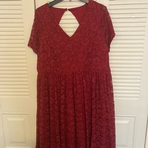 Torrid Red Lace Stretch Dress